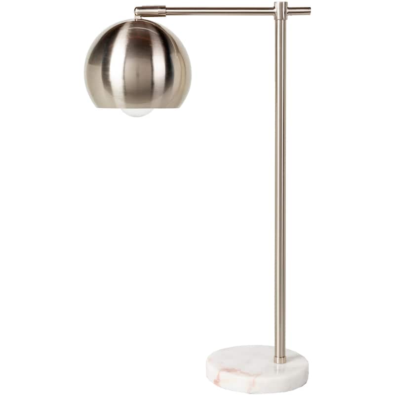 Livabliss Enfield Modern Metal Table Lamp - 21"H x 15"W x 6"D - Nickel