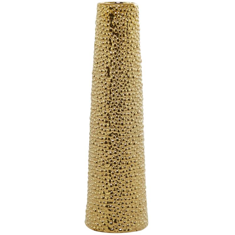 Minimalist Ceramic Modern Tall Vase with Bubble Texture - Silver, Black, Gold, White