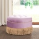 preview thumbnail 59 of 91, Yolanda 24" Upholstered Round Accent Ottoman