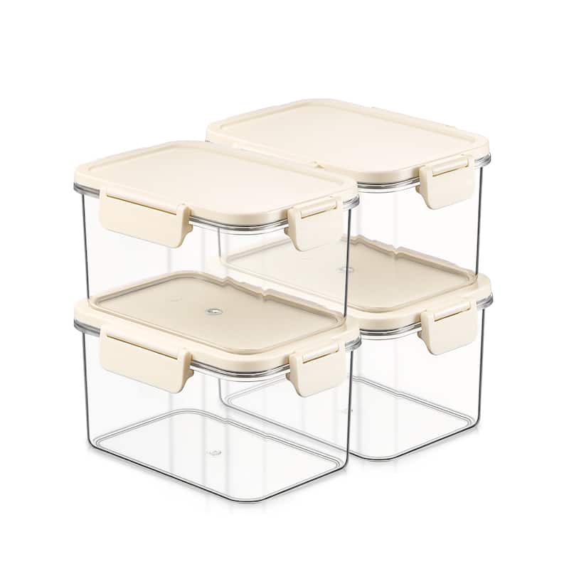 Sorbus Airtight Food Storage Container, Clear Stackable Canister for Pantry, Rice, Pasta, Cereal & Snacks - Standard Rectangle  - 4 Piece