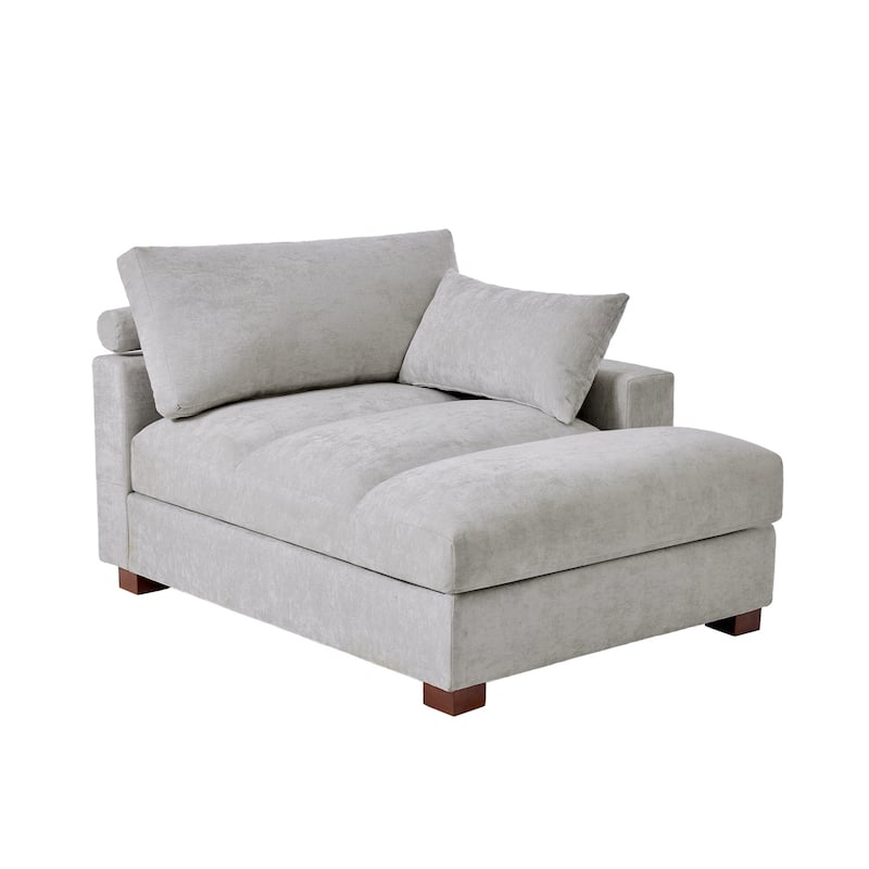 42"W Chenille Upholstered Chaise Lounge