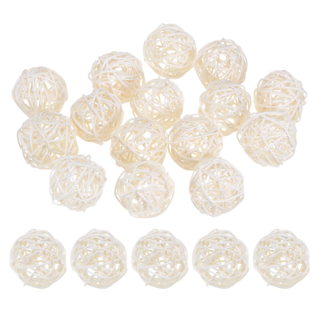 15-Pack Wicker Rattan Balls 2 Inch for Christmas/Weddings/DIY