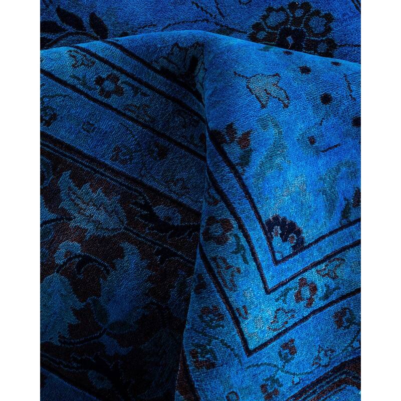 Fine Vibrance One-of-a-Kind Hand-Knotted Area Rug - Blue, 8' 10" x 12' 1" - 8' 10" x 12' 1"