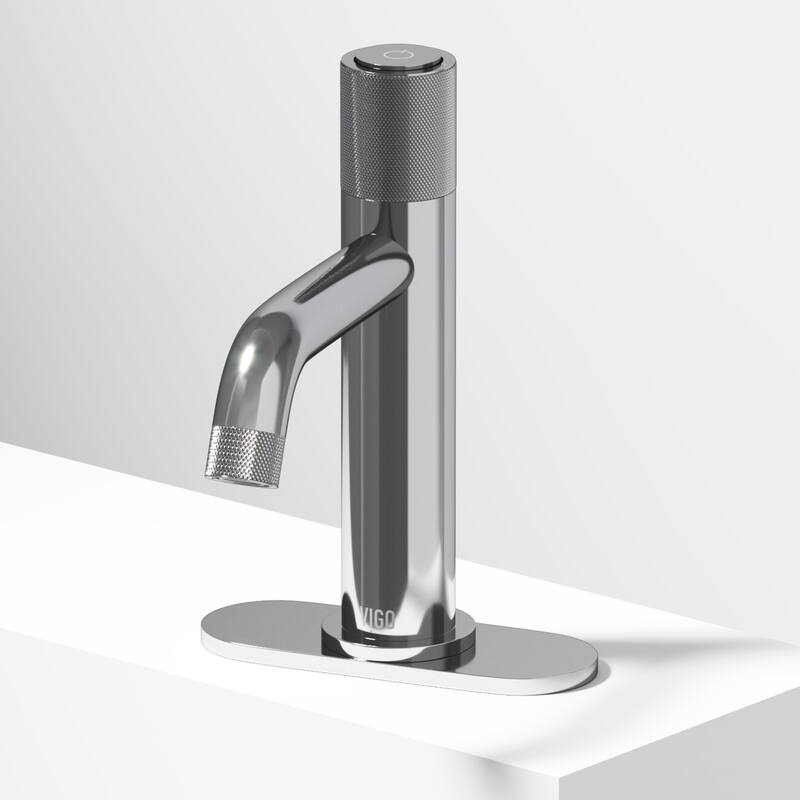 VIGO Apollo 8" H Button Operated Single Hole Bathroom Faucet
