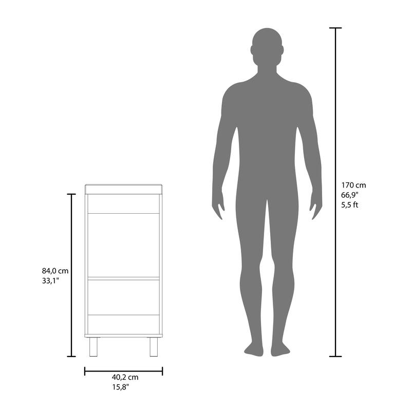 Freestandin Bathroom Vanity With One Door, Two Shelves, Sink Base Cabinet,White