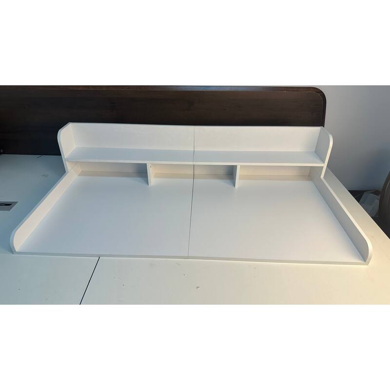 Washer Dryer Countertop, Laundry Wood Shelf Topper with Edge, 54" Width x 27.5" Depth Double Layer Organizer