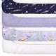 preview thumbnail 5 of 3, The Peanutshell Blue Lunar Love Microfiber 4 Pack Crib Sheet Set