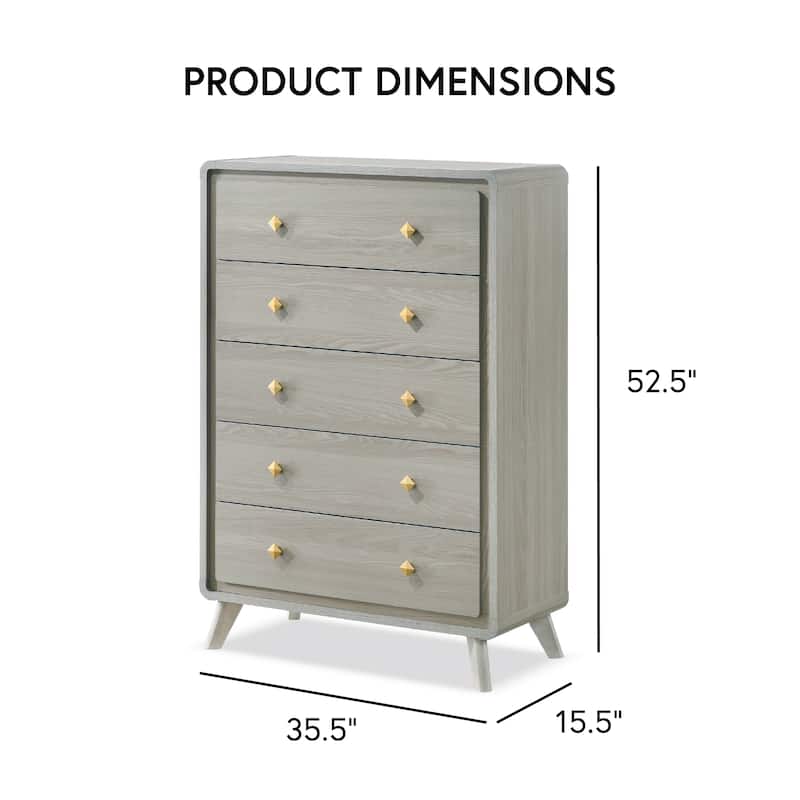 Furniture of America Thalia Modern Grey Wood 5-Drawer Chest
