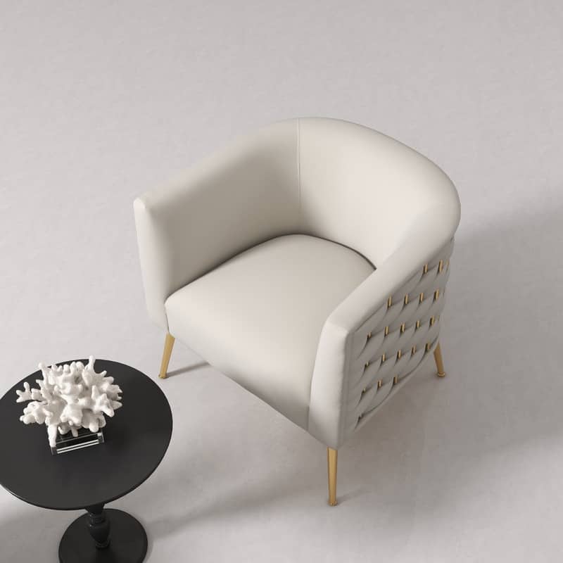 SEYNAR Mid-Century Modern Velvet Round Accent Chair for Living Room
