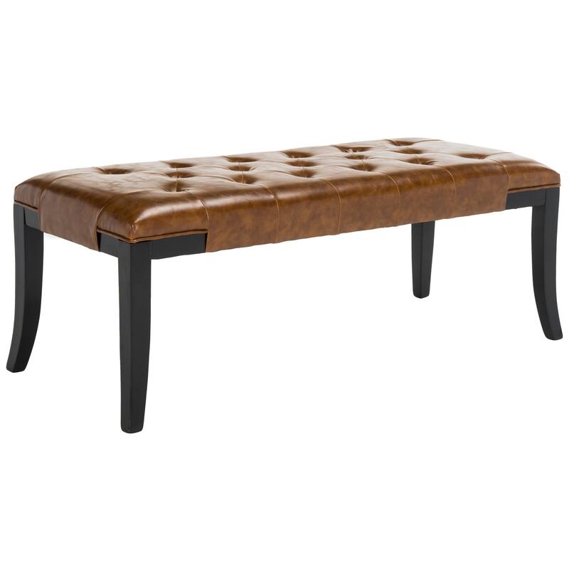 SAFAVIEH Missy Bicast Leather Saddle Bench - 47" x 20" x 18" - 47Wx20Dx18H