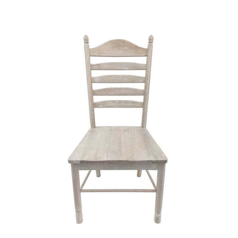Ladder Back Solid Dining Chair - 42" - Driftwood Brown