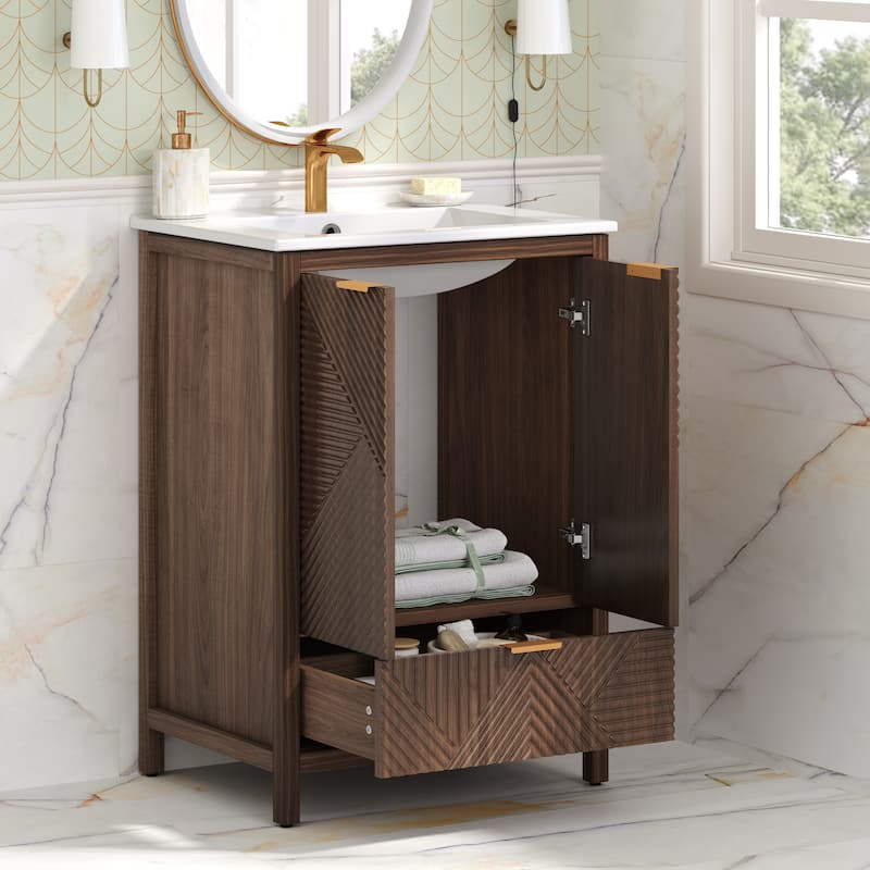Christopher Knight Home - Seaford 24" Bathroom Vanity with Sink Combo & Single Faucet Hole