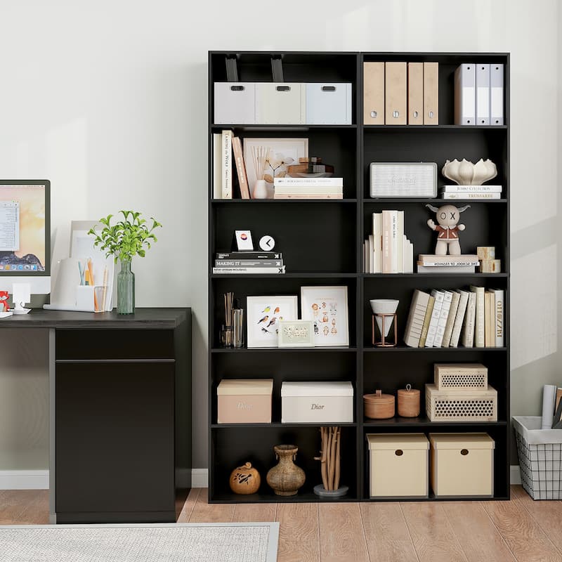 Gymax 2PCS 70'' all 6-Tier Bookcase w/ 6 Open Shelves Anti-Toppling