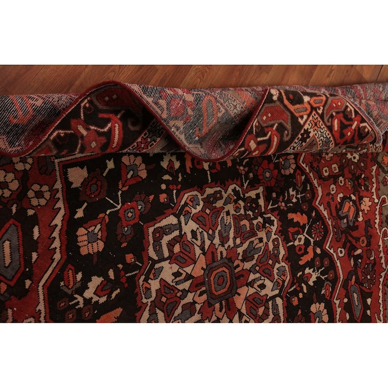 Medallion Bakhtiari Persian Vintage Area Rug Handmade Wool Carpet - 6'4" x 9'5"