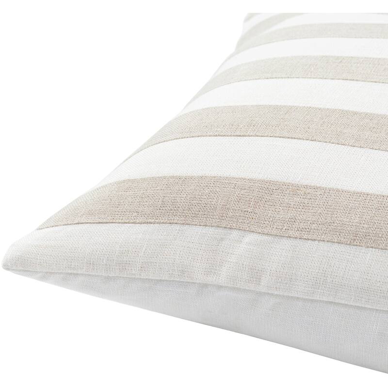 Coopor Half Striped Coastal Transitional Throw Pillow