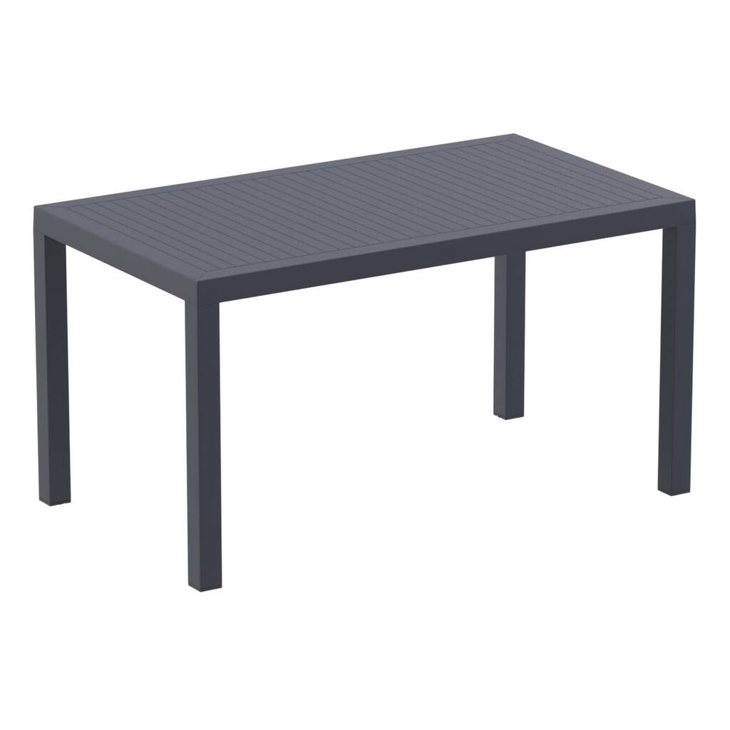 55" Solid Gray Rectangular Outdoor Patio Dining Table