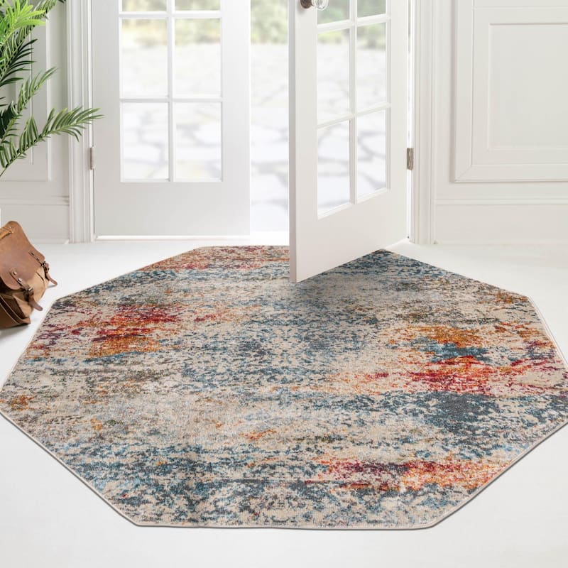 Transitional Samana Collection Area Rug - 8'2"x8'2" Octagon - Cream
