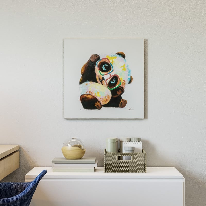 Yosemite Home Decor Smarty Panda Original Hand-Painted Wall Art - multi