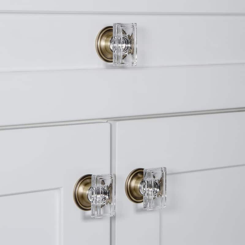 Grandeur CARR-CRYS-KNOB-LG-GEO Carre 1-3/4” Crystal Rectangular
