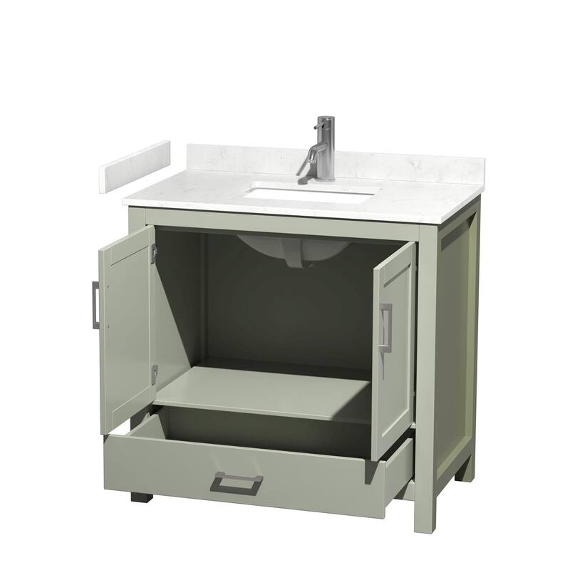 Wyndham Collection Sheffield 36" Single Bathroom Vanity, Carrara