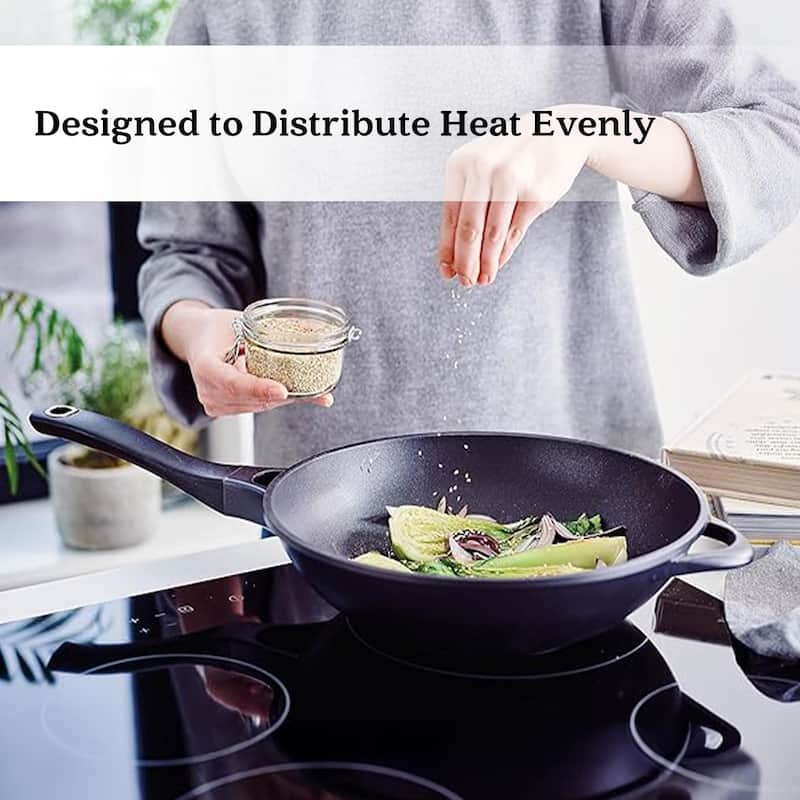 Alva Energy Ceramic Nonstick Wok, Non-Toxic Stir-Fry Pan - 12"