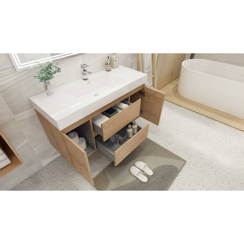 Baillie 60'' Wall-Mounted Vanity with Single Reinforced Acrylic Sink