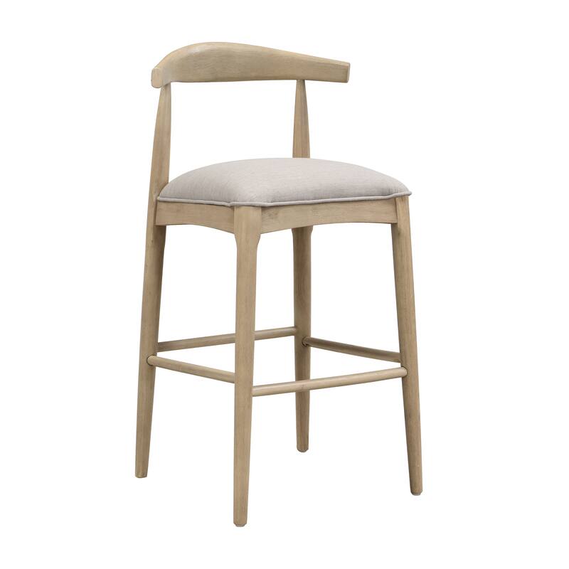 Roomfitters Bar Stool Set of 2, Upholstered Counter Height Stool, Modern Wood Frame Seating