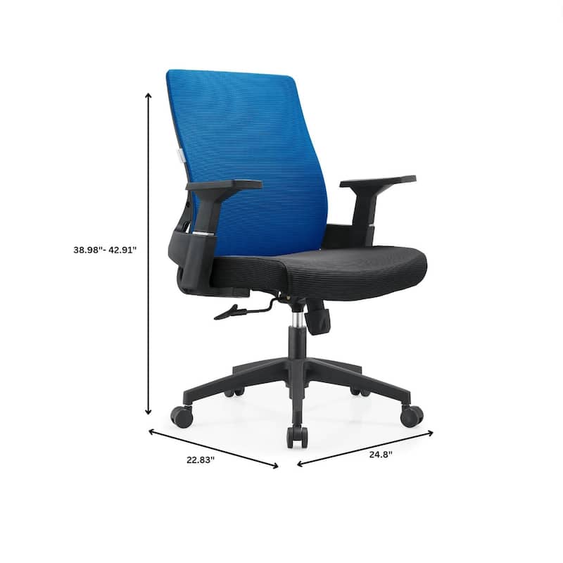 Brio Modern Ergonomic Office Desk Chair with Adjustable Height, Swivel, Breathable Fabric, Durable ABS Frame, Easy Assembly