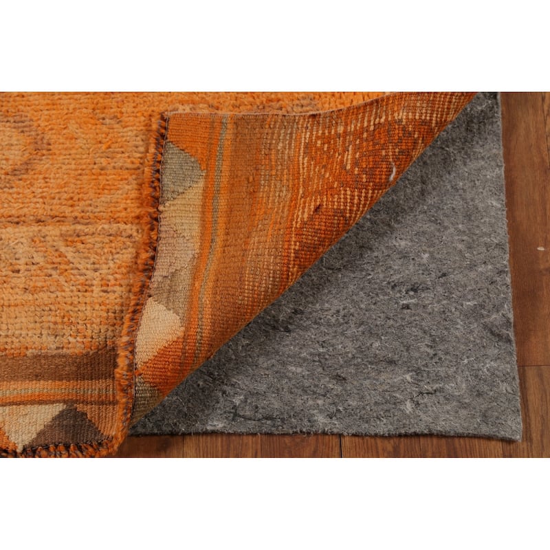 Orange Anatolian Oriental Vintage Runner Rug Handmade Wool Carpet - 2'10"x 12'3"