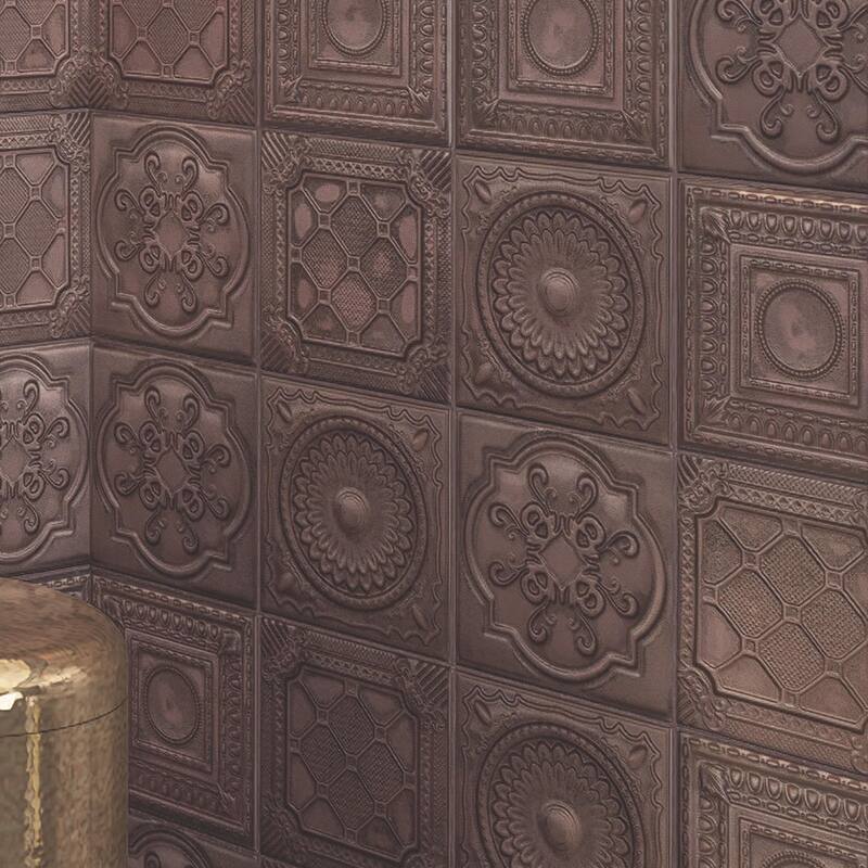 Merola Tile Ritz Metallo Copper 7-7/8" x 7-7/8" Ceramic Wall Tile