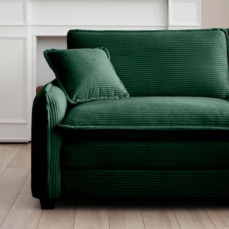 5-Piece Corduroy U-Shaped Modular Sectional Sofa with 2 Ottomans