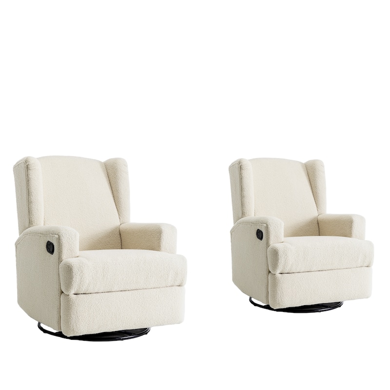UIXE Upholstered Modern Swivel Glider Rocker Recliner