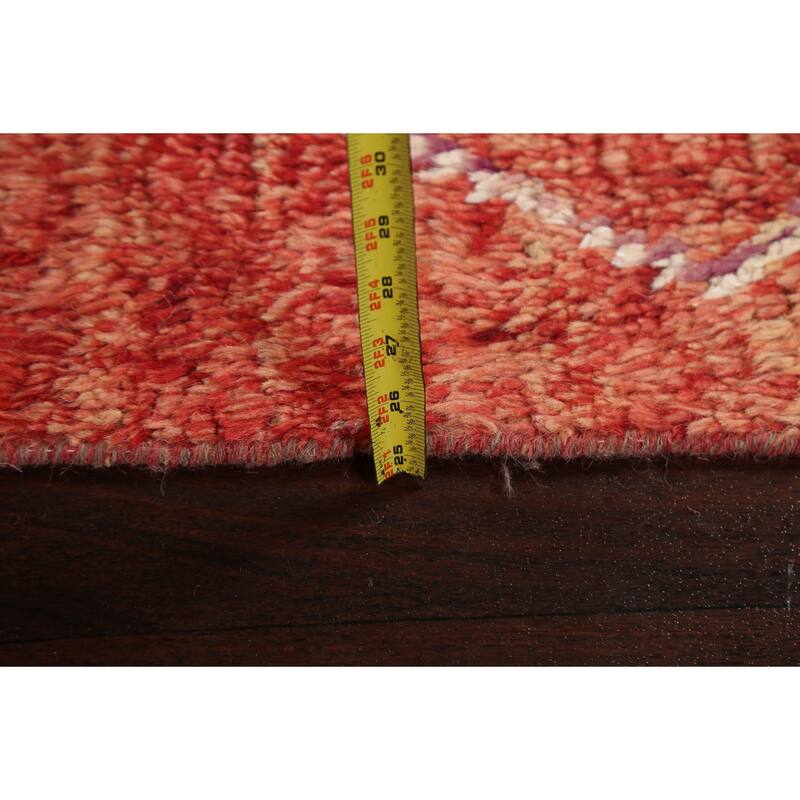 Geometric Tribal Moroccan Wool Runner Rug Hand-knotted Oriental Carpet - 2'1" x 11'2"