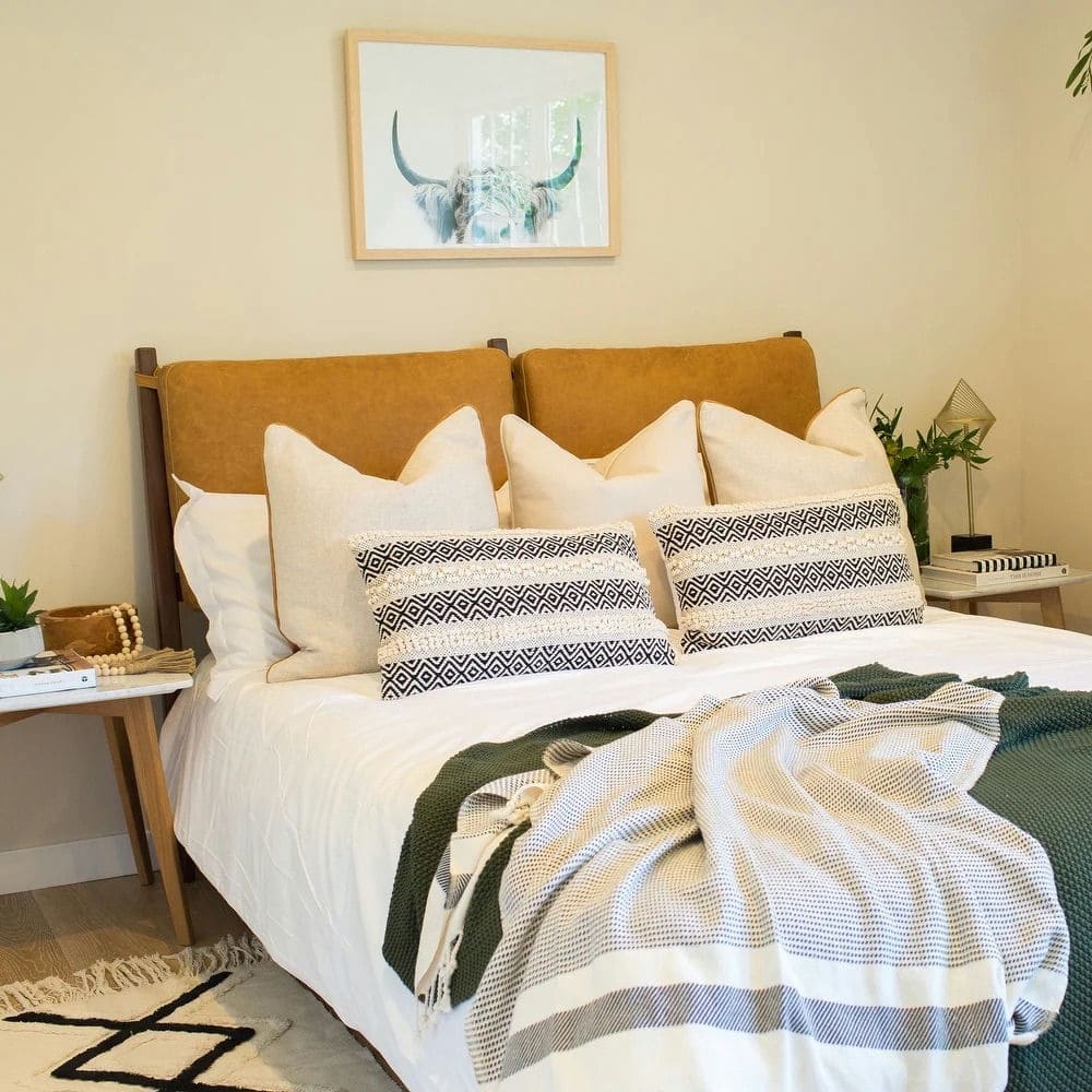 Poly & Bark Truro Bed Frame with Leather Cushions