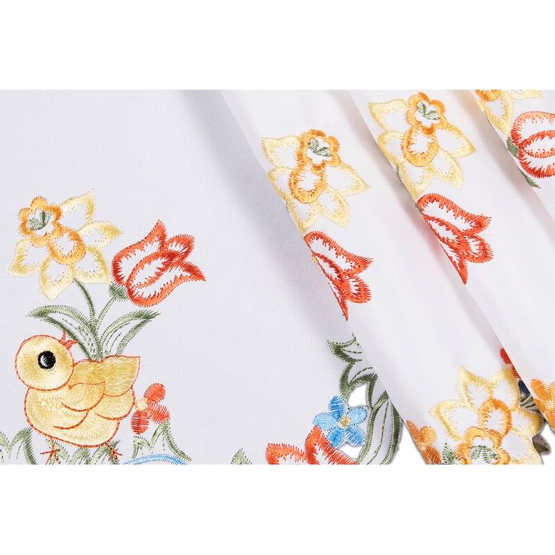 Spring Chicks Embroidered Round Doily-16Rnd Set of 4