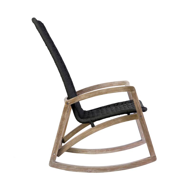 Sequoia Rope & Solid Eucalyptus Wood Indoor / Outdoor Rocking Chair