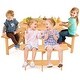 preview thumbnail 4 of 7, Kids Outdoor Wooden Picnic Table and Bench Set with Umbrella Hole-Natural - Multi