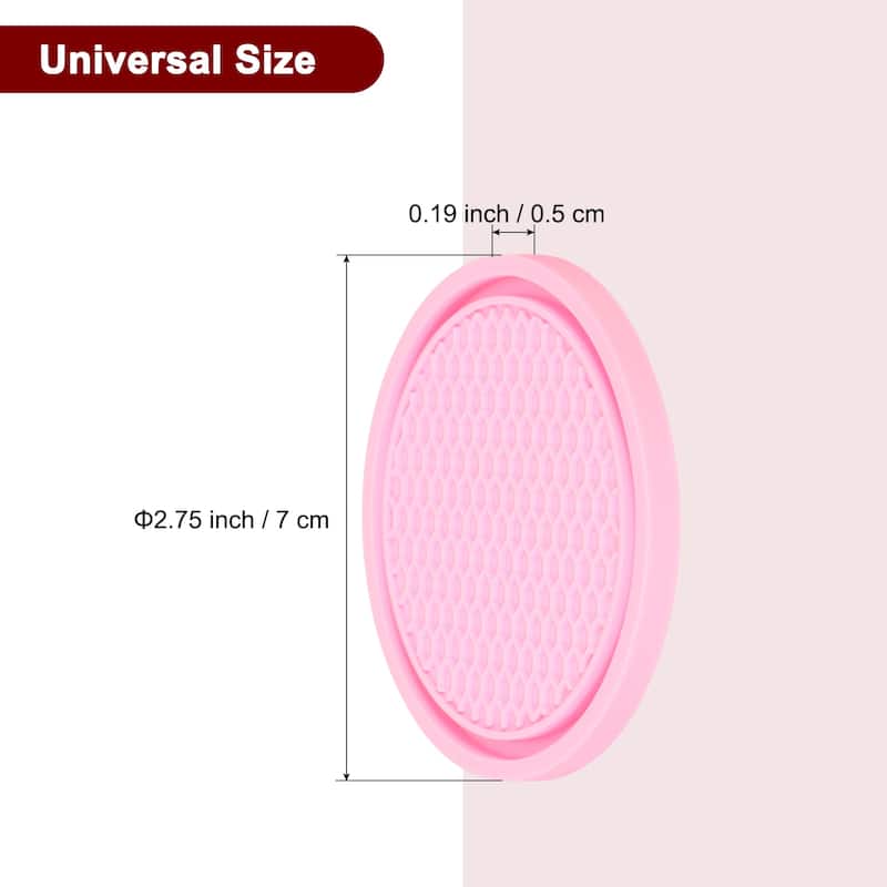 2pcs Car Cup Coasters PVC Car Cup Mats Non-Slip Universal Cup Holder - 2.76" - Pink