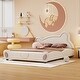 preview thumbnail 4 of 9, Queen Upholstered Platform Bed w/ Bear-shaped Headboard & Pocket,Beige