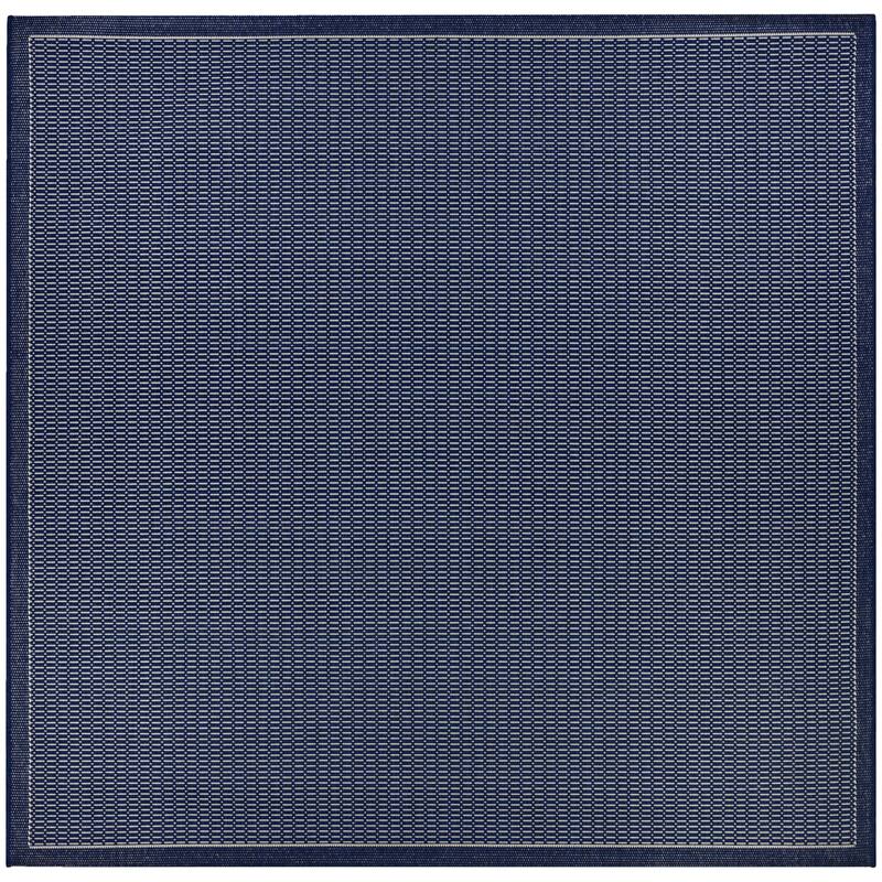 Pergola Deco Indoor/ Outdoor Area Rug - 7'6" Square - Indigo Blue