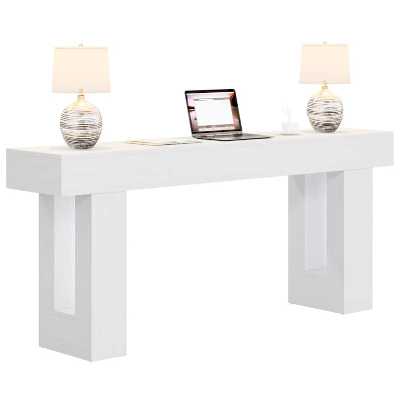 Farmhouse Console Table, 63-Inch Long Narrow Sofa Table Behind The Couch