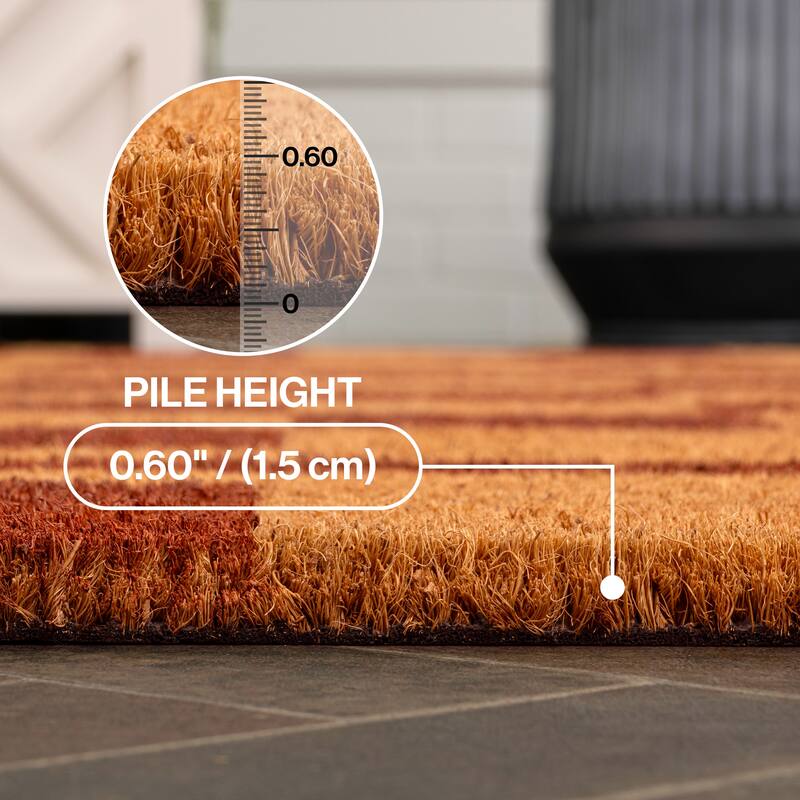 Harper Classic Farmhouse Checkerboard Coir Indoor/Outdoor Area Rug