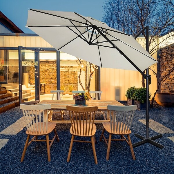 Zenova11ft Solar Patio Umbrella 360-Degree Outdoor Market Umbrella. Opens flyout.