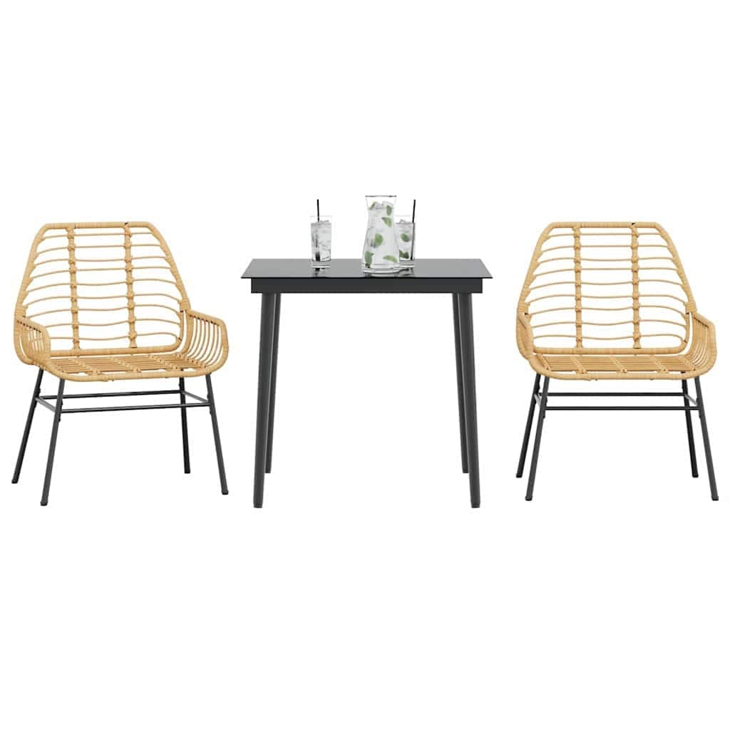 vidaXL Garden Dining Set Brown and Black - 31.5 x 31.5 x 29.1