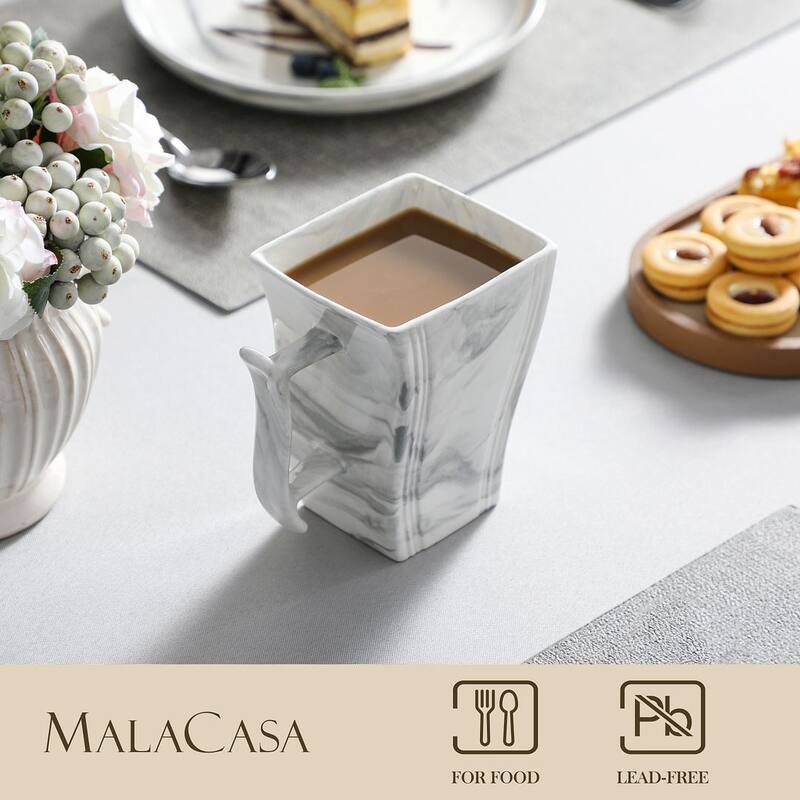 MALACASA Flora 6-Piece 16 Oz. Porcelain Coffee Mug