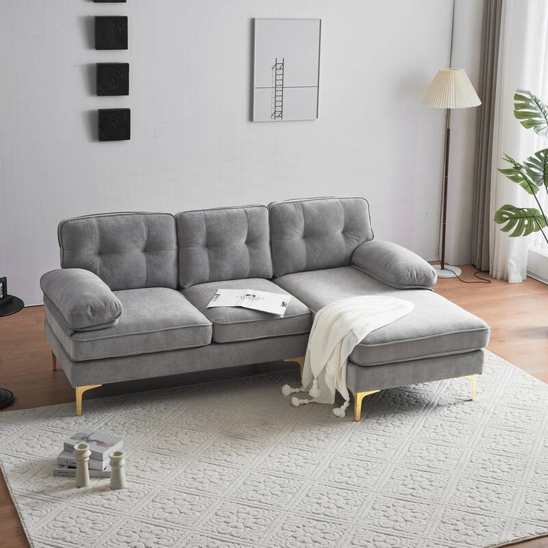 Modern Sectional Sofas Couches Velvet L-Shaped Couches