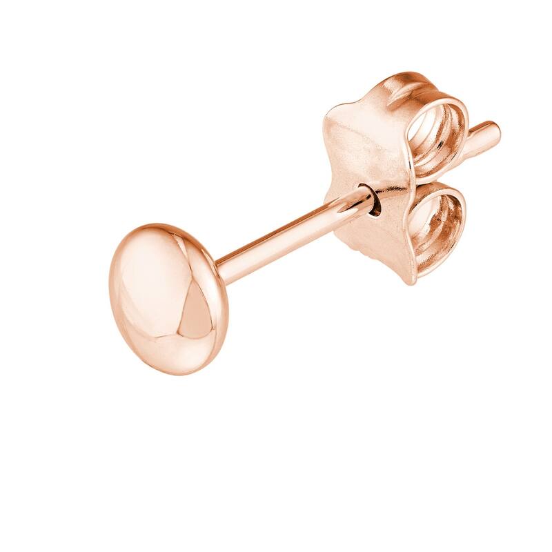 Curata 14k Rose Gold 4.5mm Puffed Circle Stud Earrings