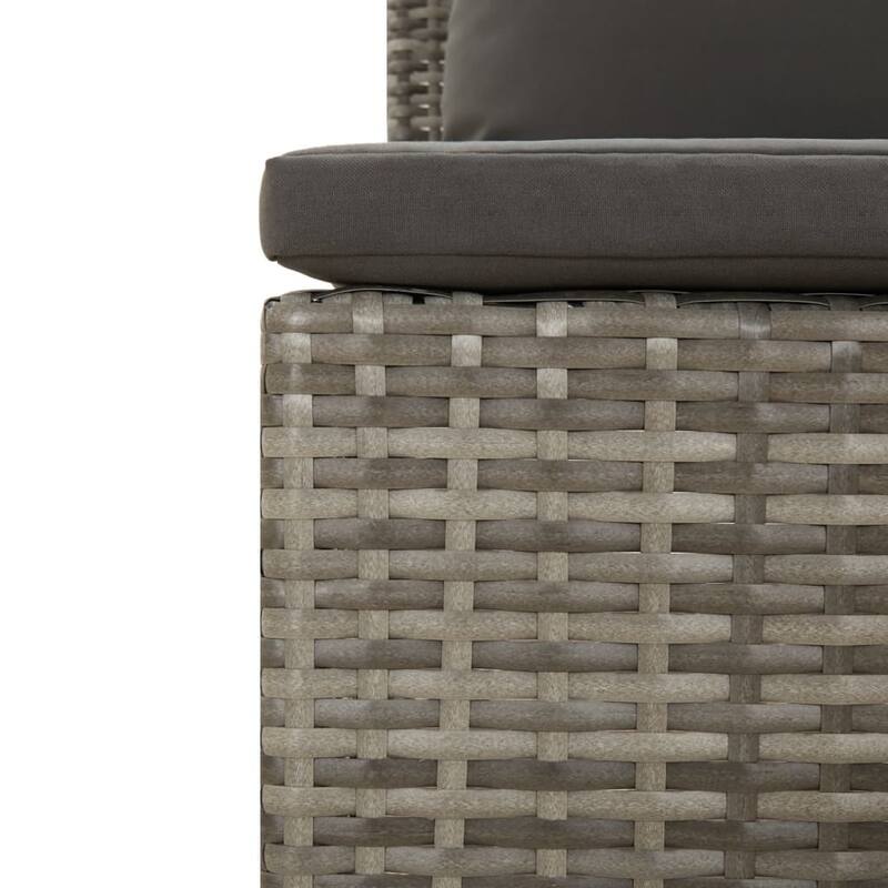 vidaXL 2-Seater Patio Sofa with Cushions Gray Poly Rattan