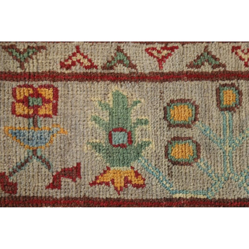 Hand Knotted Oriental 100% Wool Carpet Traditional Geometric Multi-Colored Kazak Runner Rug - 19' 10'' X 2' 6''