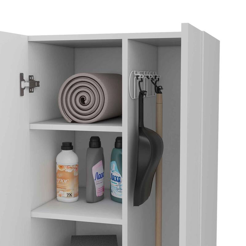 FM Furniture Norway Broom Closet Pantry with 5 Shelves